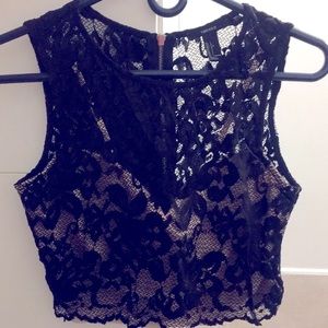 Forever 21 lace and nude crop top